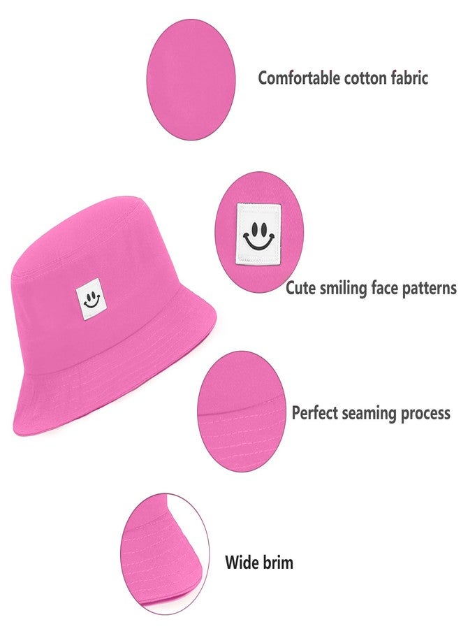 AJG Kids Sun Hat Smile Face Bucket Hat for Girls Boys Summer Sun Protection Cotton Unisex Beach Cap - Image 4